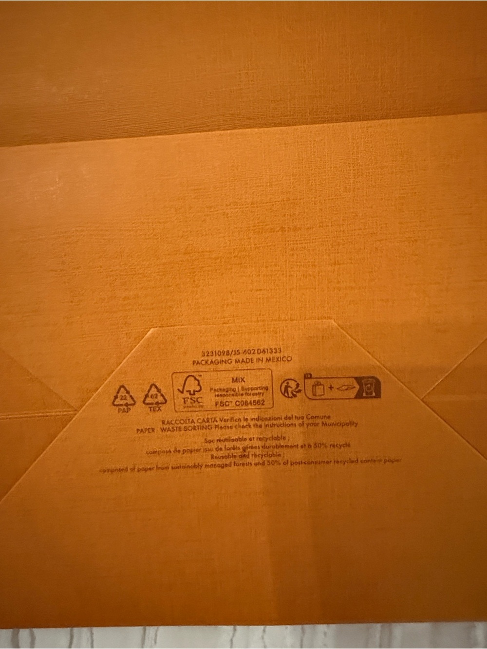 Louis Vuitton Orange Shopping Bag with Blue Ribbon - Picture 4 of 5
